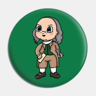 Chibi Benjamin Franklin - Large Design Pin