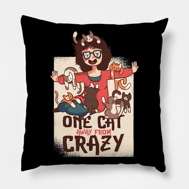 Crazy Cat Lady Funny Cat Gift Pillow by CatRobot