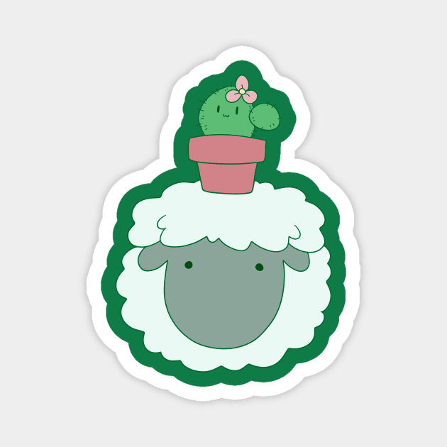 Cactus Sheep Face Magnet by saradaboru