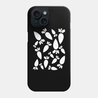 Carrots All Over Print Black White Line Phone Case