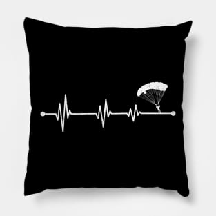 Skydiving Heartbeat Skydiver Skydive EKG Pillow