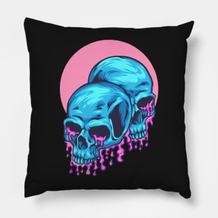 Bubble Gum Twin Skull Pillow