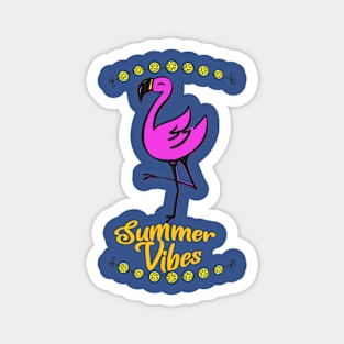 Summer Vibes Pink Flamingo Magnet