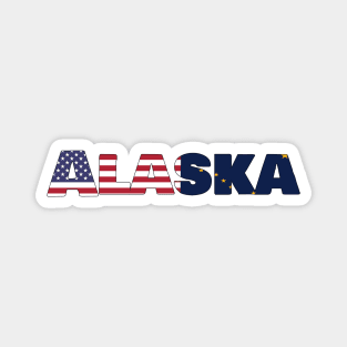 Alaska State Flag/ American Flag Logo Magnet