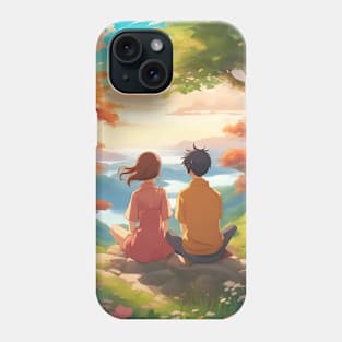 couple in anime style Phone Case