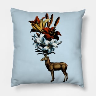 Deer with flower horns Pillow