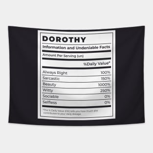 Funny Food Label Female Ingredients DOROTHY Tapestry