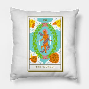 XXI - The World - Tarot Card Pillow