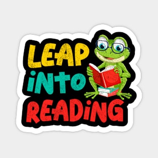 leap day teacher :leap into reading ,leap day gift Magnet