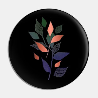 Rose Gold Jewel Tone Foliage Pin