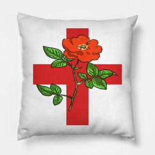 Patriotic St George Ensign and Tudor Rose England Fan Pillow