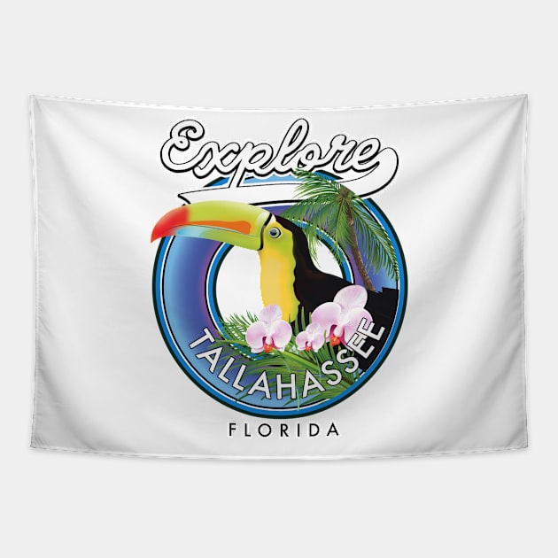 Explore Tallahassee Florida travel patch Tapestry by nickemporium1