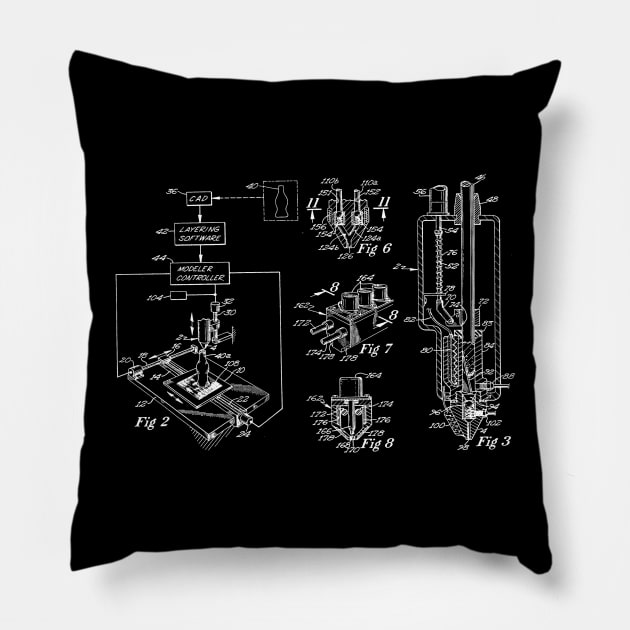 3D Printing Vintage Patent Drawing Pillow by TheYoungDesigns