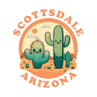 Scottsdale Arizona Cute Kawaii Desert Cactus Couple T-Shirt