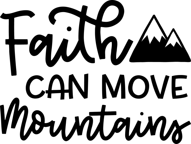Faith Can Move Mountains Christian Hiking Cute Kids T-Shirt by GlimmerDesigns