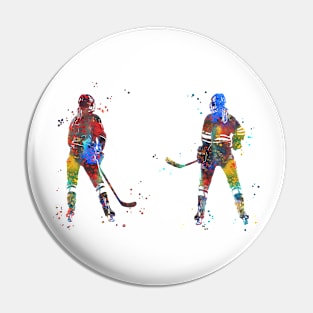 Hockey Player Girl Pin