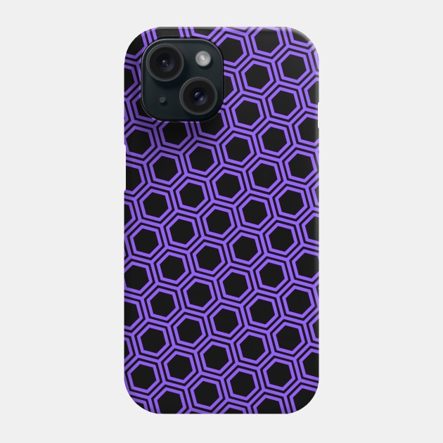 Pattern hexagonal purple on black background Phone Case by la chataigne qui vole ⭐⭐⭐⭐⭐