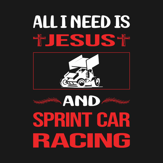 Funny Jesus Sprint Car Cars Racing by lainetexterbxe49