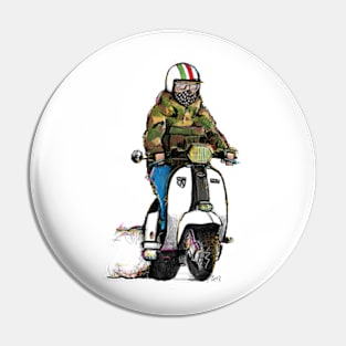 Retro Scooter, Classic Scooter, Scooterist, Scootering, Scooter Rider, Mod Art Pin