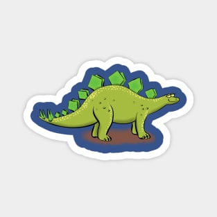 Happy stegosaurus dinosaur cartoon illustration Magnet