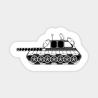 Black and White Patterned Cartoon Tank (Variant 4) Magnet