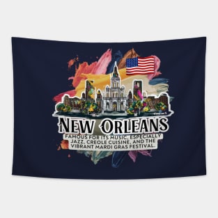 New Orleans– Famous for its music, especially jazz, Creole cuisine, and the vibrant Mardi Gras festival V4 Tapestry