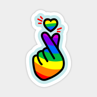 Pride month: Love rainbow k pop hand Magnet