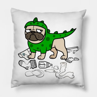 Pug Baby Godzilla Pillow