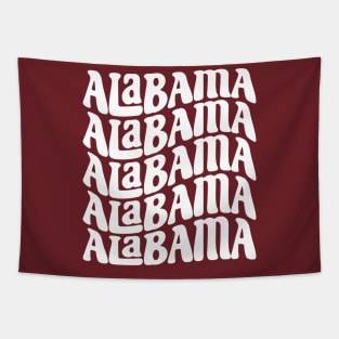 Alabama - Bama Groovy White Wave Tapestry