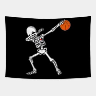 Dabbing Skeleton Basketball Funny Boys Halloween Gift Tapestry