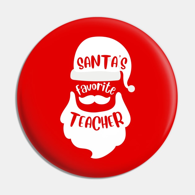 Santa's Favorite Teacher - Christmas Hat Pin by littleprints