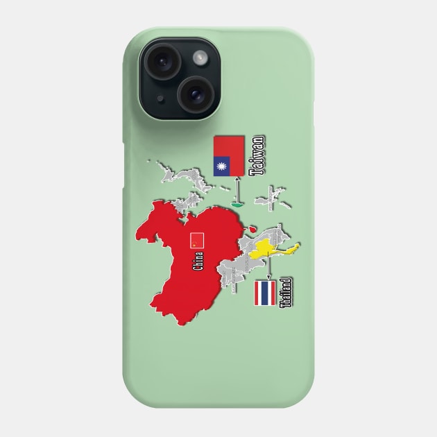 where is taiwan world map | taiwan location map_not Thailand and China_green Phone Case by jessie848v_tw