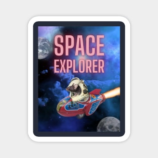 Space Explorer - Cute Mouse traveling in space Magnet