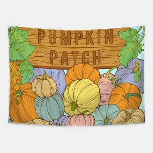 Colorful Pumpkin Patch Tapestry