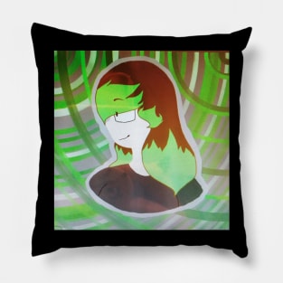 Girl in Green Pillow