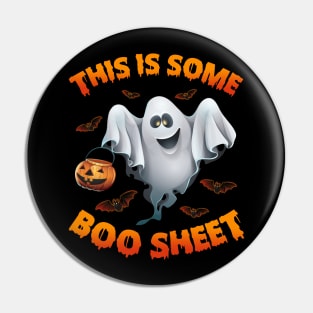 Funny Halloween This is Some Boo Sheet Costume Men Women Pin