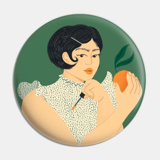 Orange Lipstick Pin