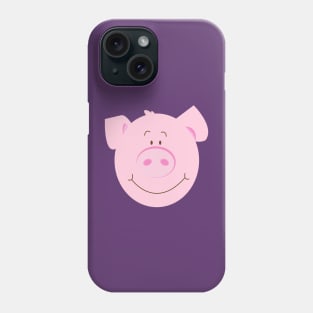 Cute Happy Pig - Purple Phone Case