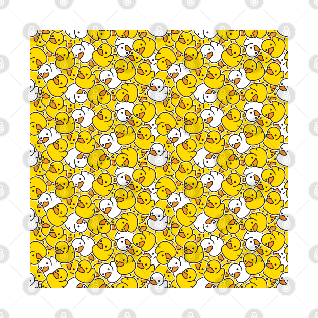 Yellow White Rubber Duck Seamless Pattern by Stay Studio