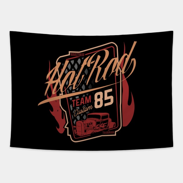 Hot rod team custom 85 classic Tapestry by SpaceWiz95