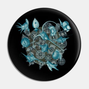 Ernst Haeckel Cerulean Peridinea on Cerulean Diatoms Pin