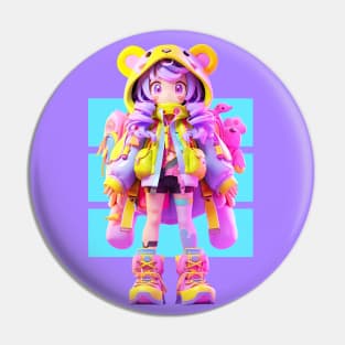 AKBLM - PRETTY GUARDIAN KUMIKO | KAWAII PURPLE HAIRED DECORA STYLE ANIME GIRL Pin