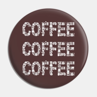 3 Times the Coffee Art Collage Design Pin