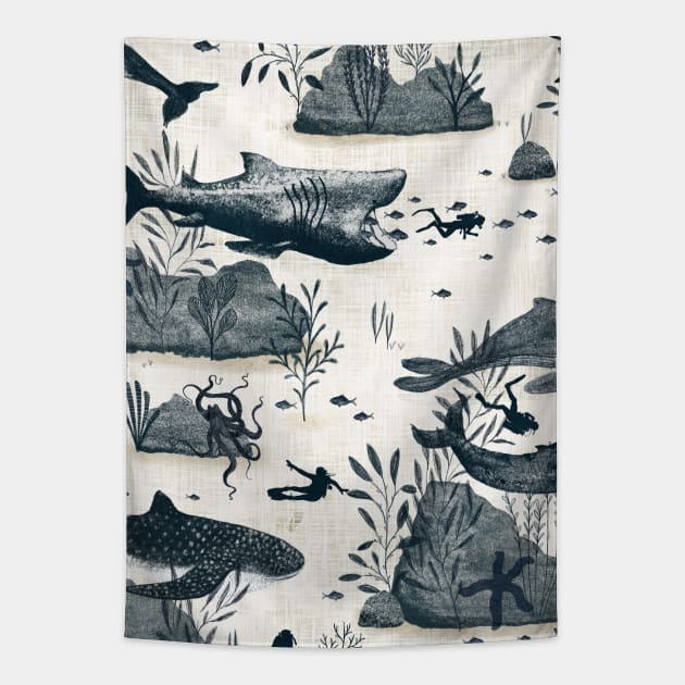 Toile de Jouy Tapestry by katherinequinnillustration