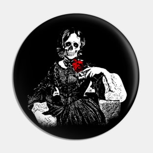 Lady, dark, catrina, skeletons lovers, cool skulls, bones, gothic lady Pin