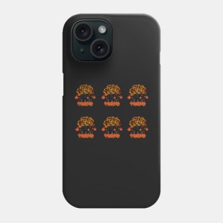 Simple Dark Tree with Falling Leaves and Pumpkins Pack Phone Case