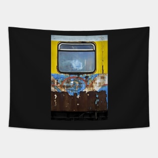 old abandoned train Tapestry