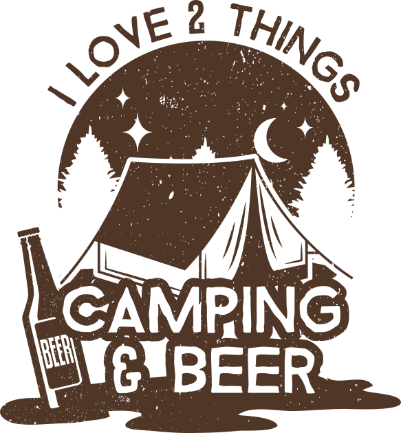 Outdoor Shirt I Love Two Things Camping And Beer Kids T-Shirt by ShirtHappens