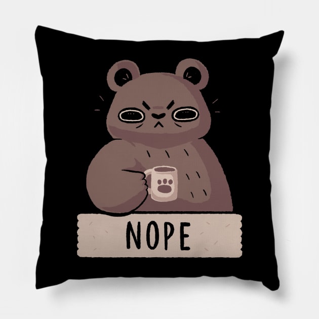 Nope Bear Pillow by xMorfina