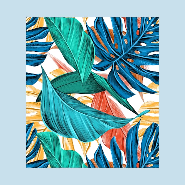 Colorful leaves Pattern by Grave Studio